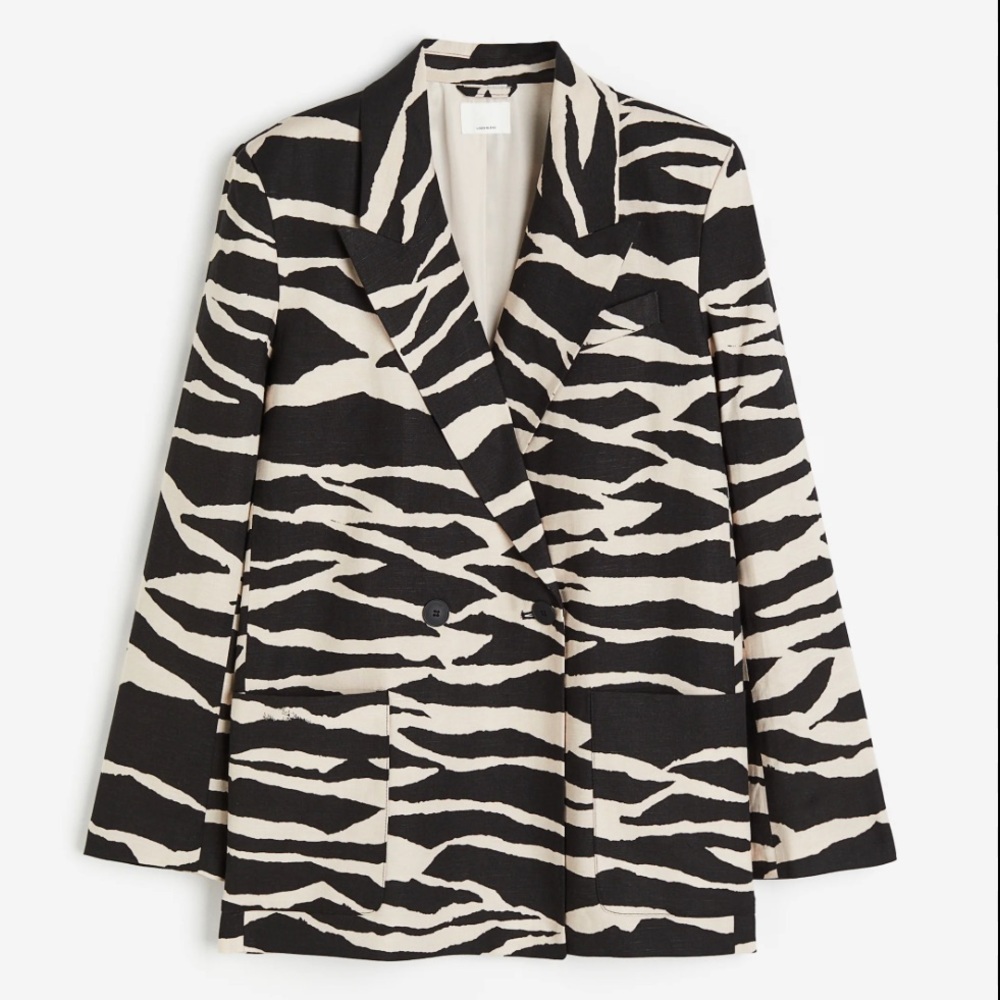 H& M double breasted Zebra blazer
